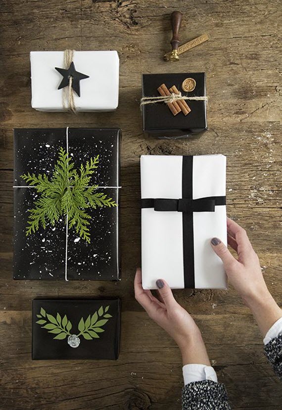 simple, natural christmas gift wrap