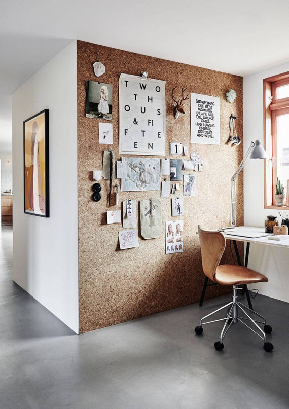 cork wall // home office