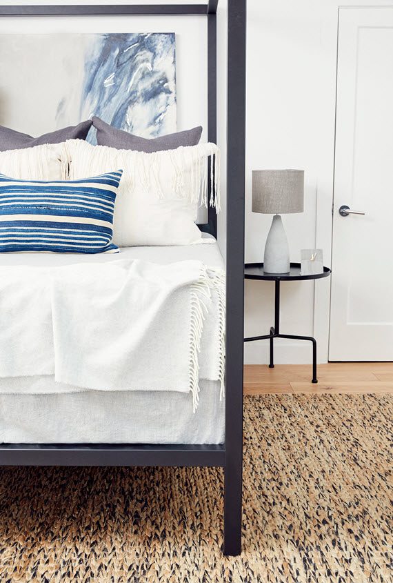 striped indigo pillow // bedroom