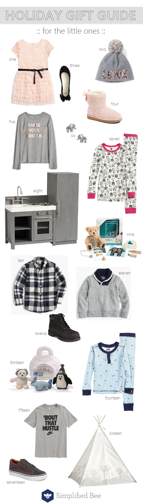 holiday gift guide for kids // @simplifiedbee #kidsgifts #giftguide #kids #holidaygifts #christmas