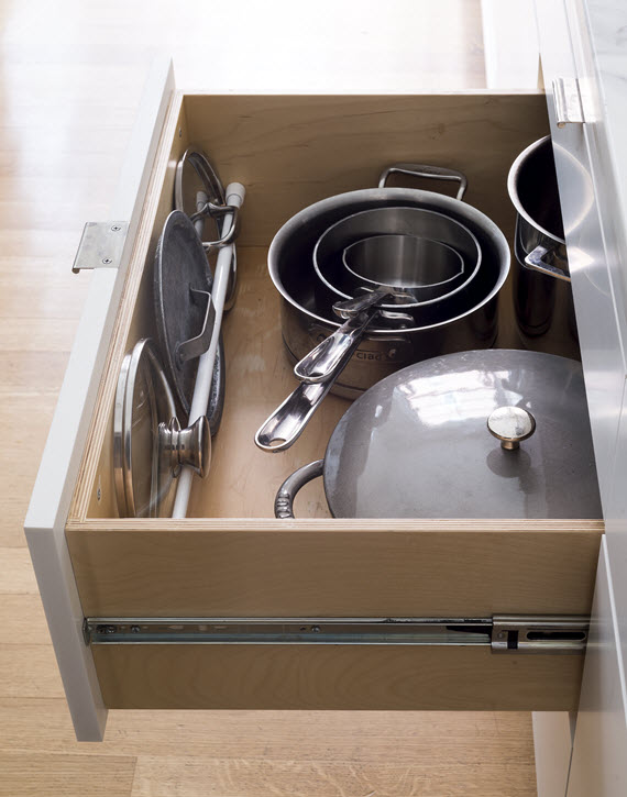 organized pot lid drawer // Remodelista: The Organized Home // @simplifiedbee