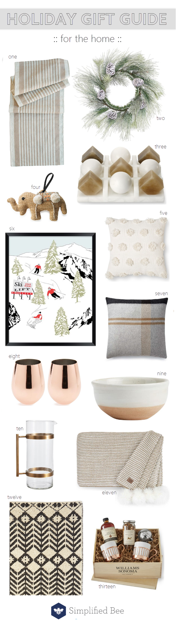 holiday gift guide for home // @simplifiedbee #giftguide #homedecor #holidaygifts