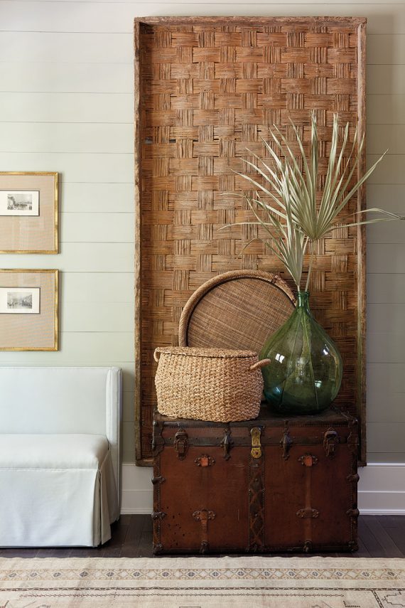 large decorative basket as wall art // @simplifiedbee